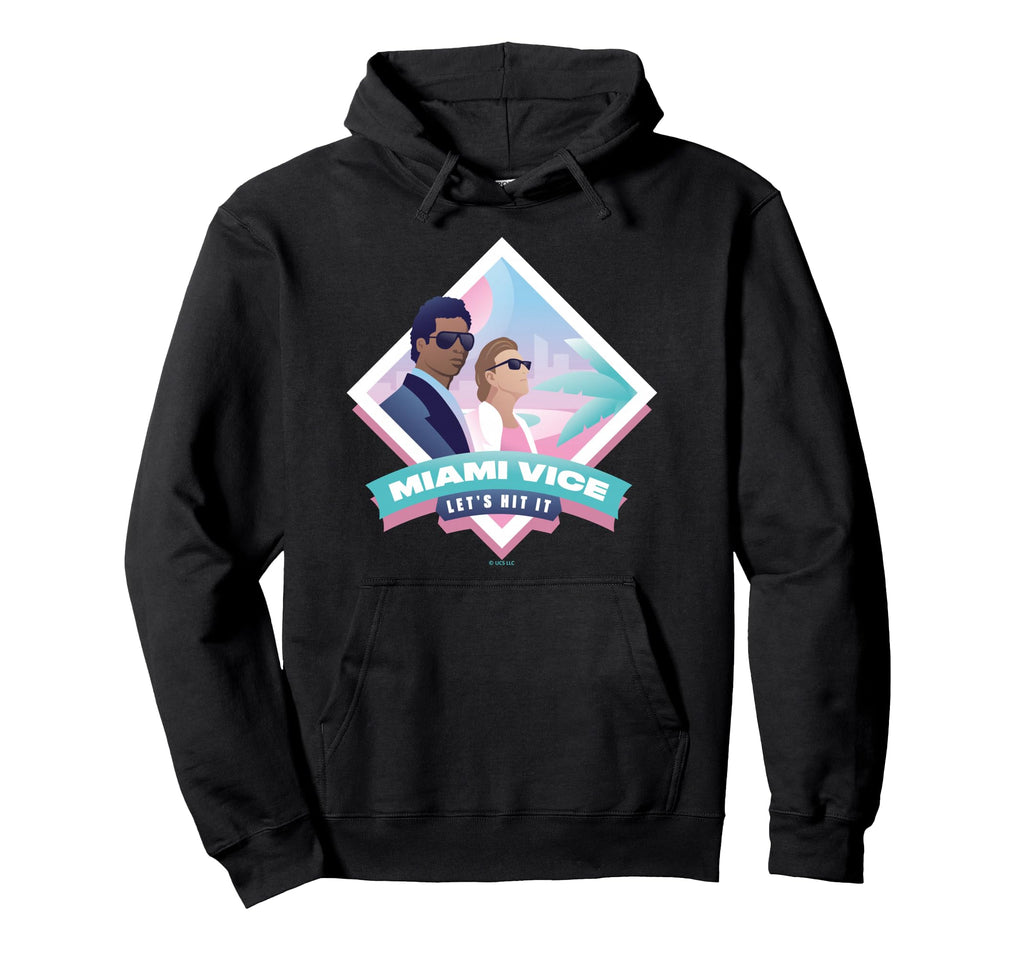 Miami Vice Lets Hit It 80S Hoodie - Novelty Apparel Unisex - T-Shirt, Sweatshirt, Hoodie