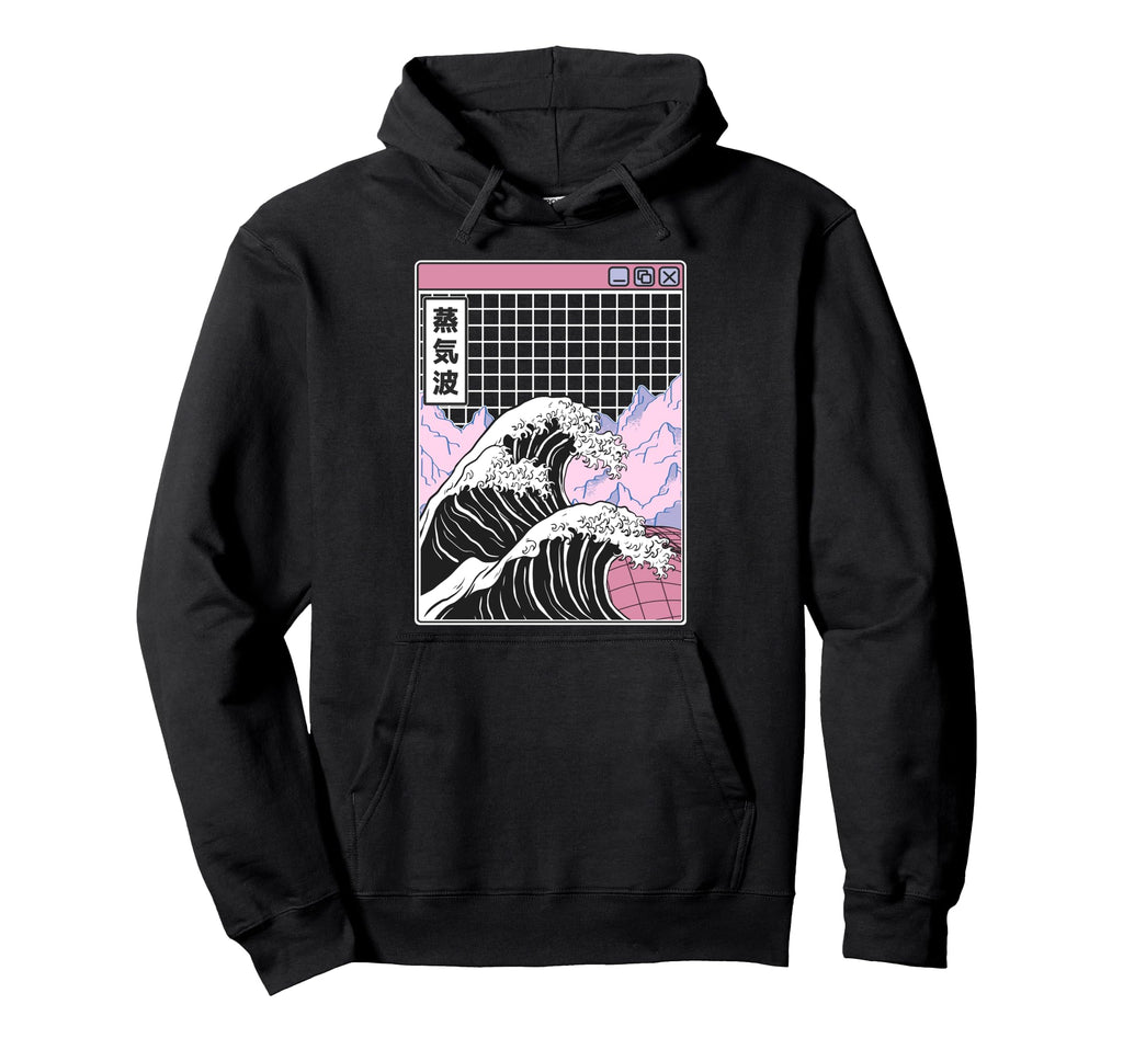 Great Wave Off Kanagawa Grid Kawaii Hoodie - Fun Novelty Design Unisex - T-Shirt, Sweatshirt, Hoodie
