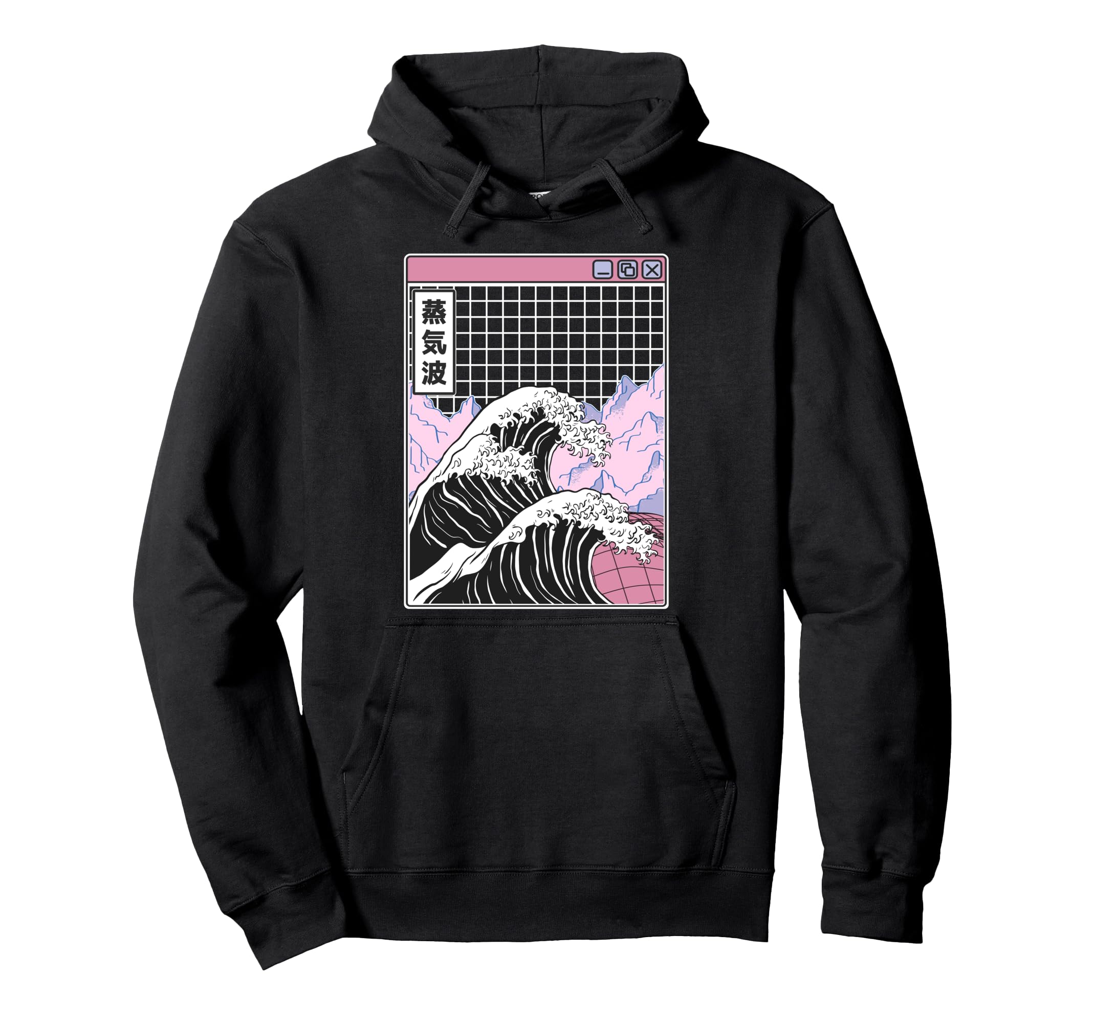 Great Wave Off Kanagawa Grid Kawaii Hoodie - Fun Novelty Design Unisex - T-Shirt, Sweatshirt, Hoodie