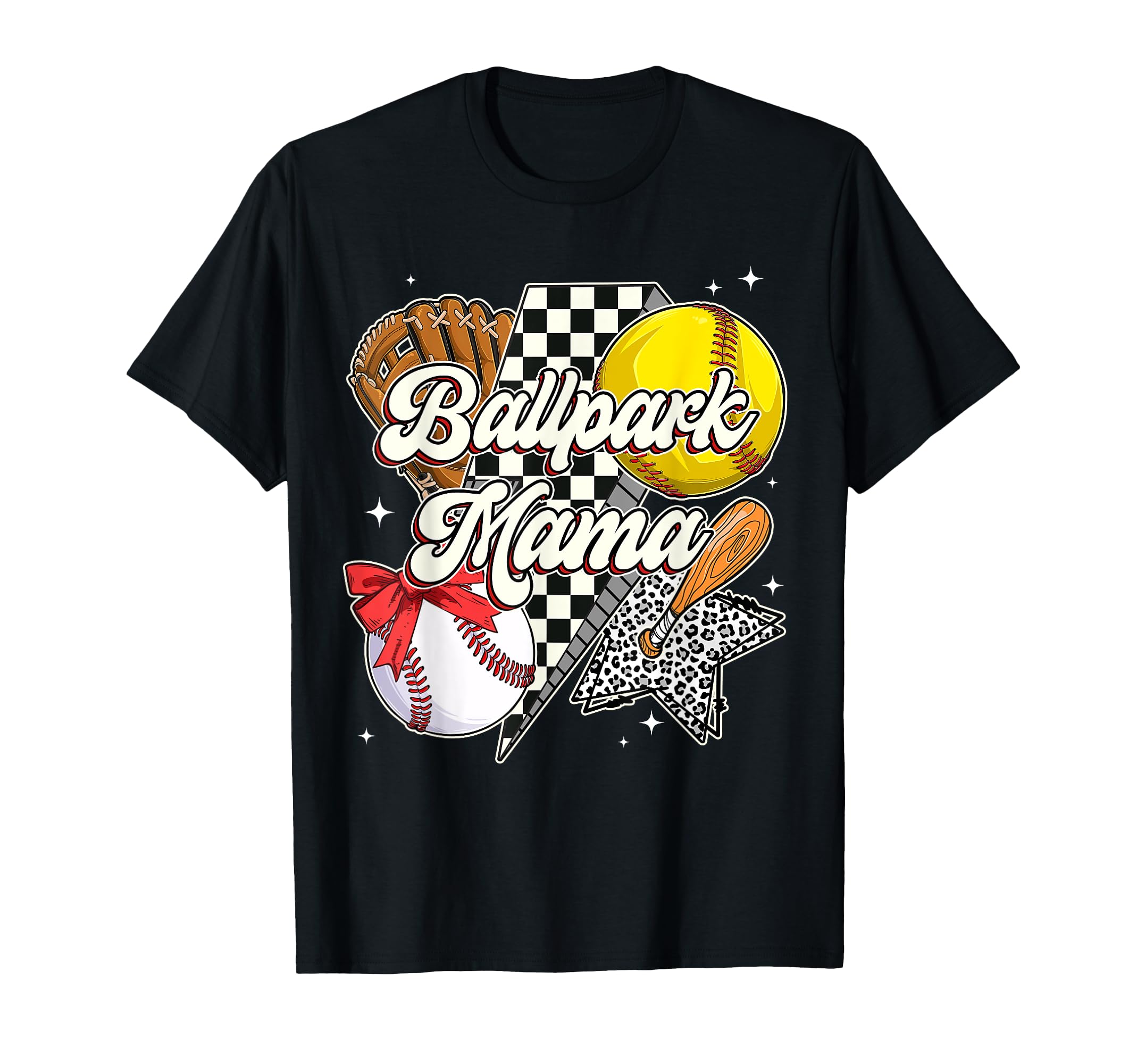 Ballpark Mama Mom Both Baseball T-Shirt - Fun Novelty Design Men Women - T-Shirt, Sweatshirt, Hoodie