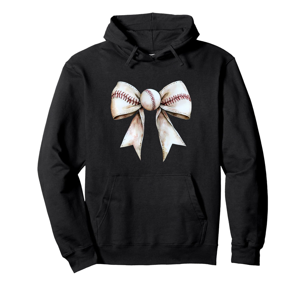 Baseball Coquette Bow Baseball Mom Hoodie - Unique Graphic Men Women - T-Shirt, Sweatshirt, Hoodie