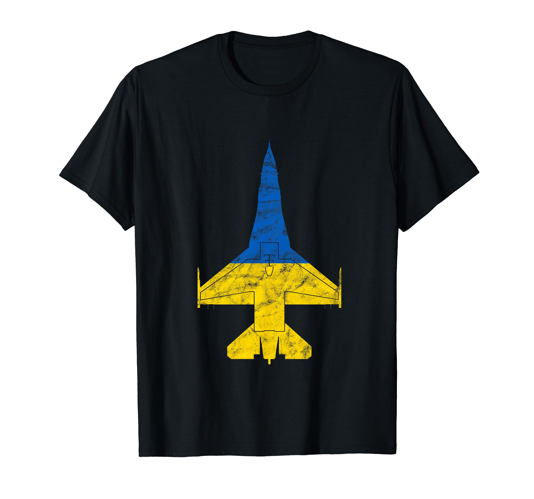 Ukraine F16 Jet Fighter Airplane Flag T-Shirt - Fun Novelty Design Unisex - T-Shirt, Sweatshirt, Hoodie