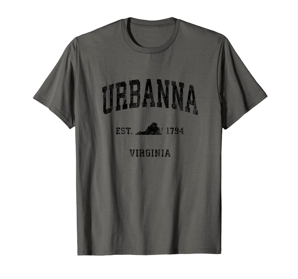 Urbanna Virginia Va Athletic Black T-Shirt - Custom Art Print for Adults - T-Shirt, Sweatshirt, Hoodie