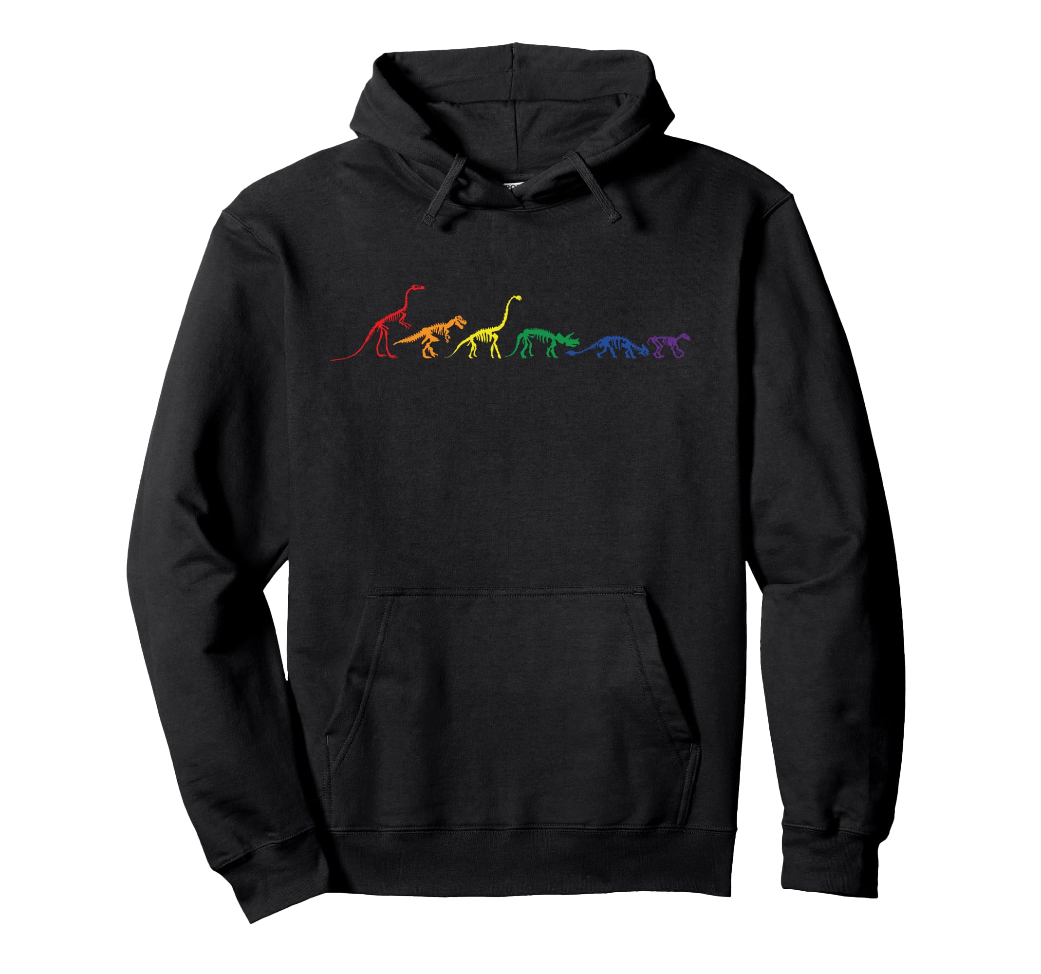 Rainbow Dinosaur Queer T Rex Fossil Hoodie - Streetwear Style Men Women - T-Shirt, Sweatshirt, Hoodie