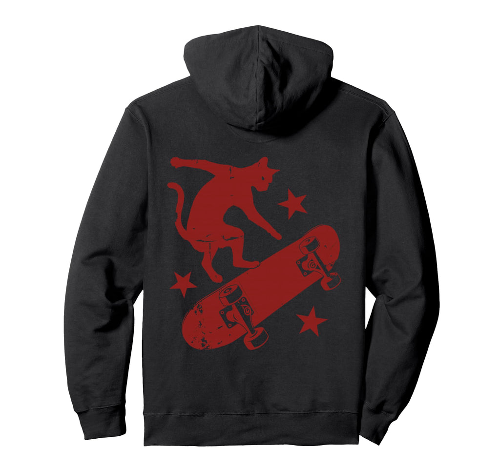 Skateboard Cat Y2K Streetwear Hoodie - Custom Art Print Unisex - T-Shirt, Sweatshirt, Hoodie