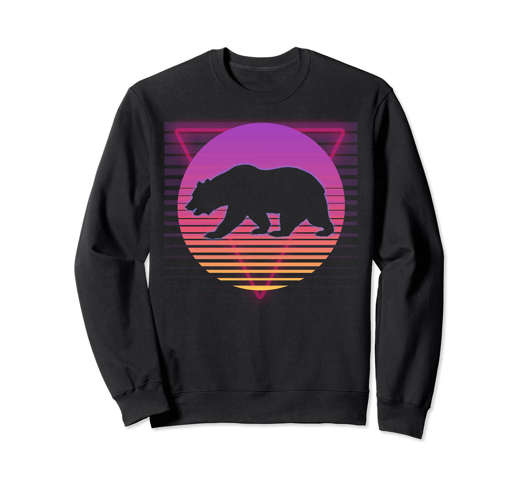 Bear Grizzly Nature Vaporwave 80S Sweatshirt - Custom Art Print for Adults - T-Shirt, Sweatshirt, Hoodie