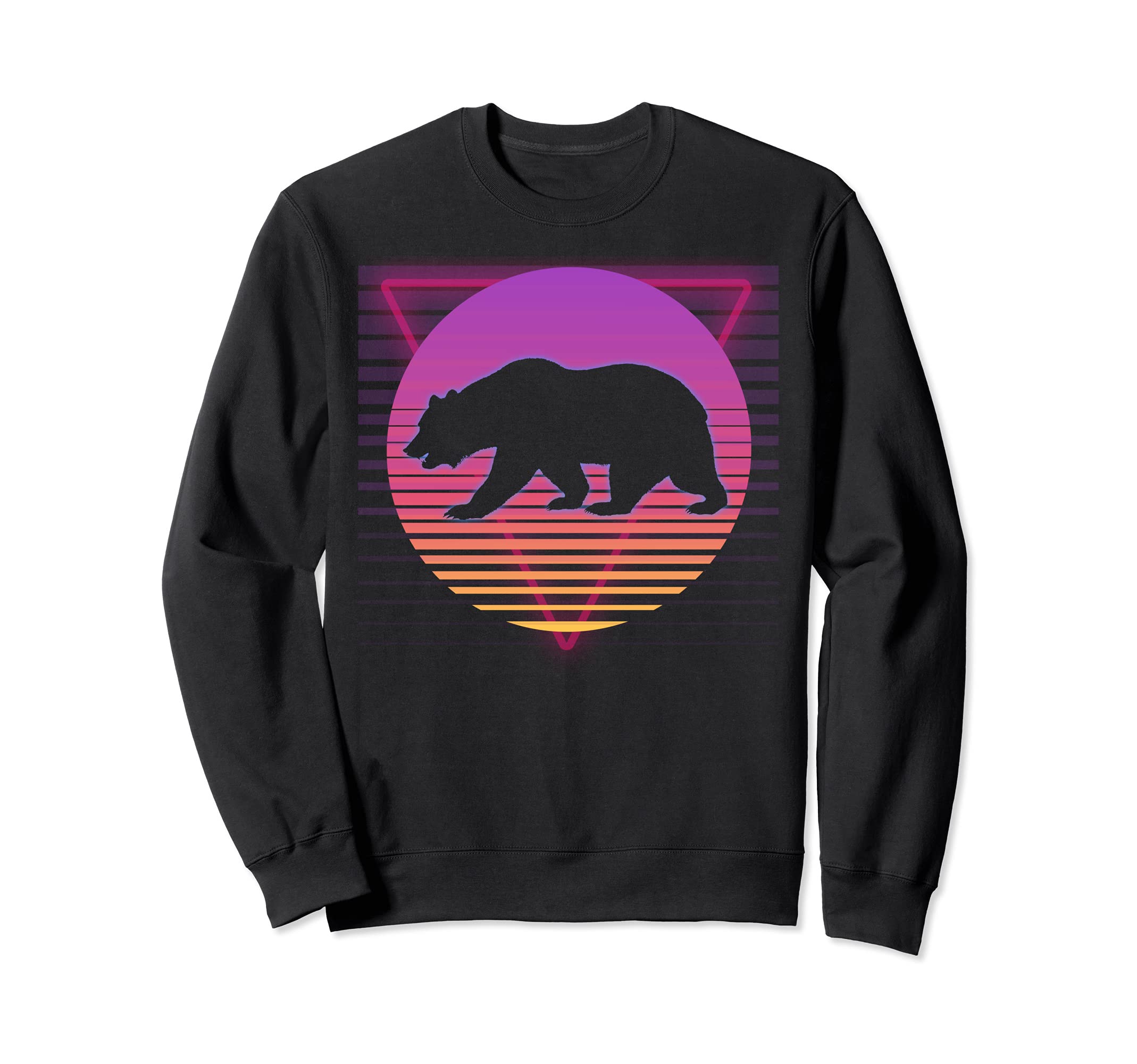 Bear Grizzly Nature Vaporwave 80S Sweatshirt - Custom Art Print for Adults - T-Shirt, Sweatshirt, Hoodie