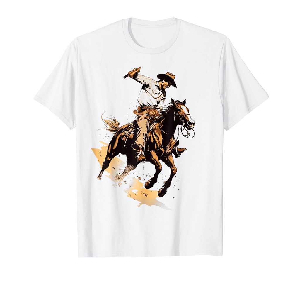 Cowboy Rodeo Horse Riding Usa Cowboy T-Shirt - Fun Novelty Design Men Women - T-Shirt, Sweatshirt, Hoodie