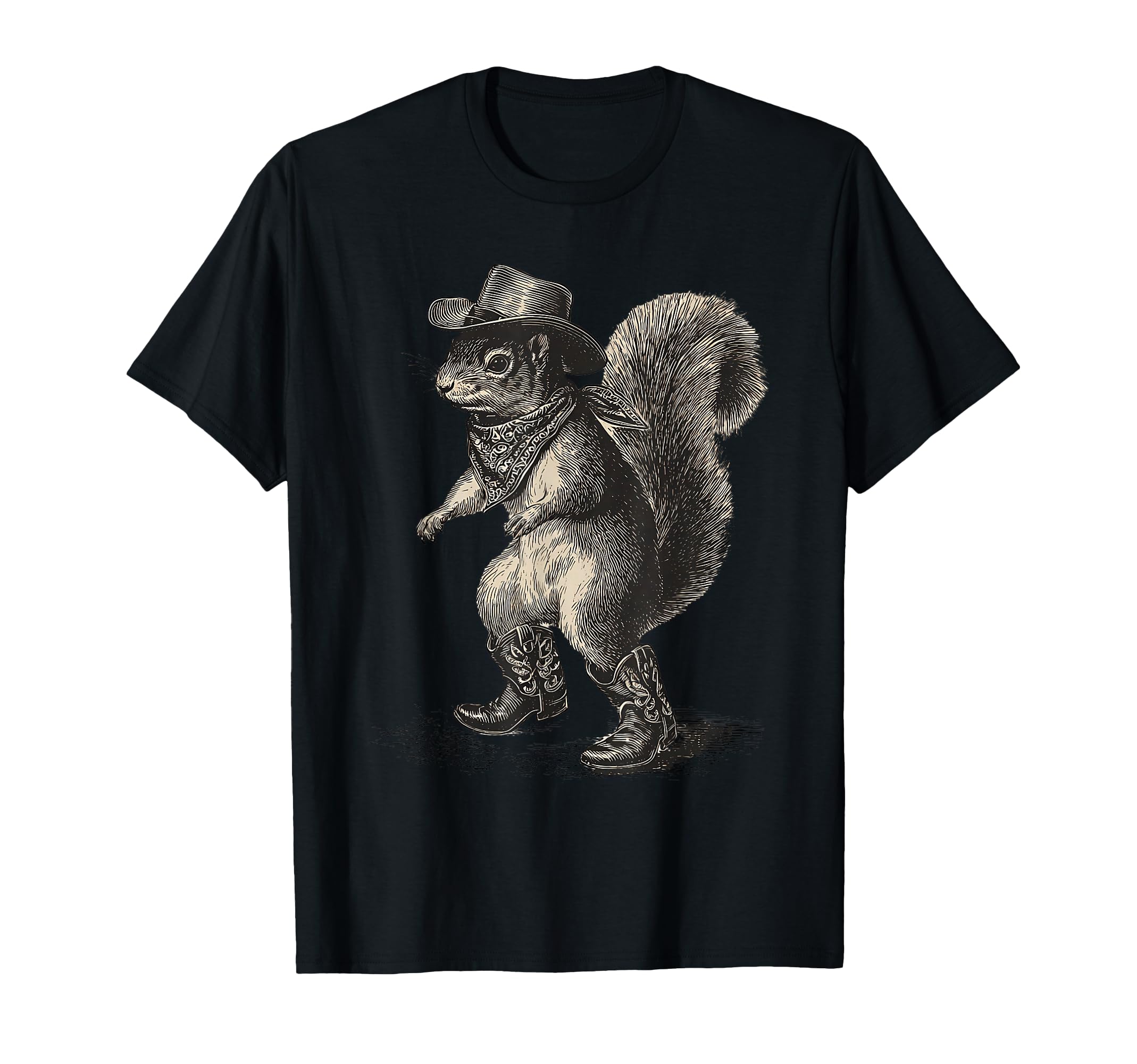 Country Cowboy Squirrel Rodeo Cowgirl T-Shirt - Custom Art Print Men Women - T-Shirt, Sweatshirt, Hoodie