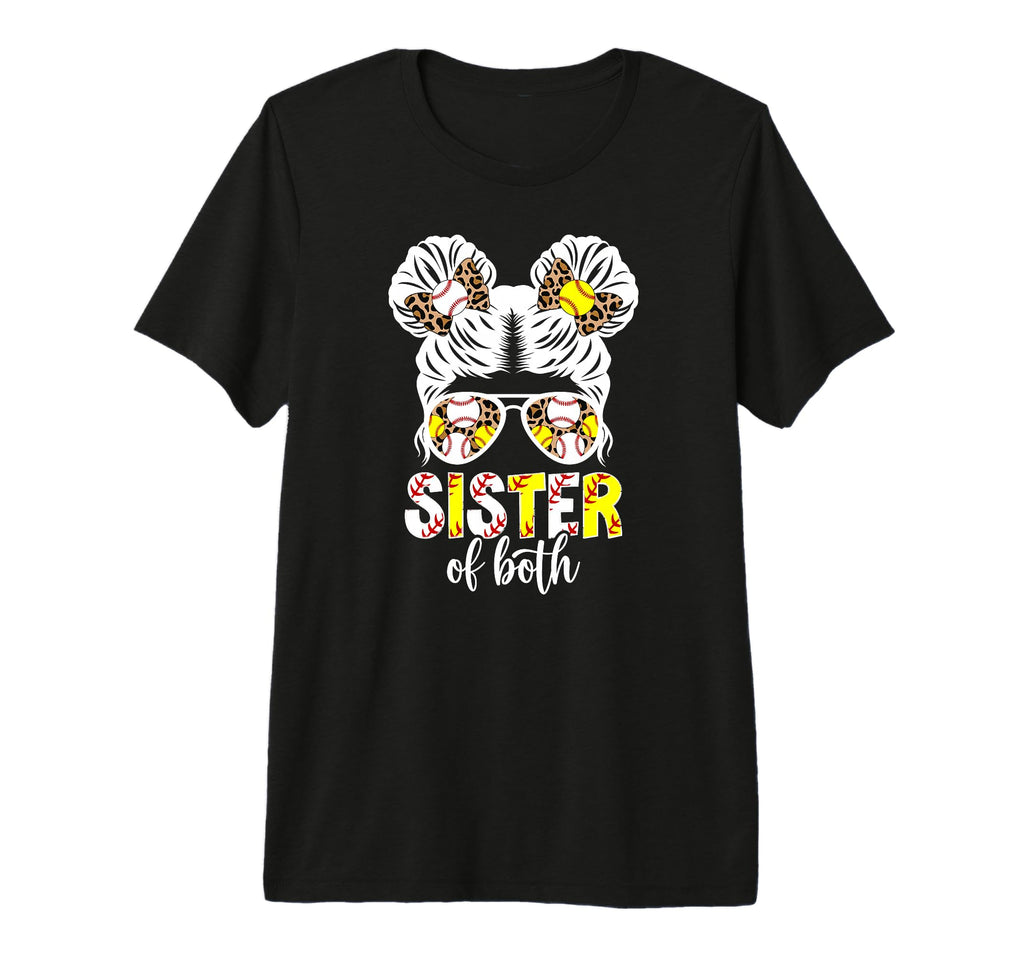 Sister Both Messy Bun Baseball T-Shirt - Custom Art Print Men Women - T-Shirt, Sweatshirt, Hoodie