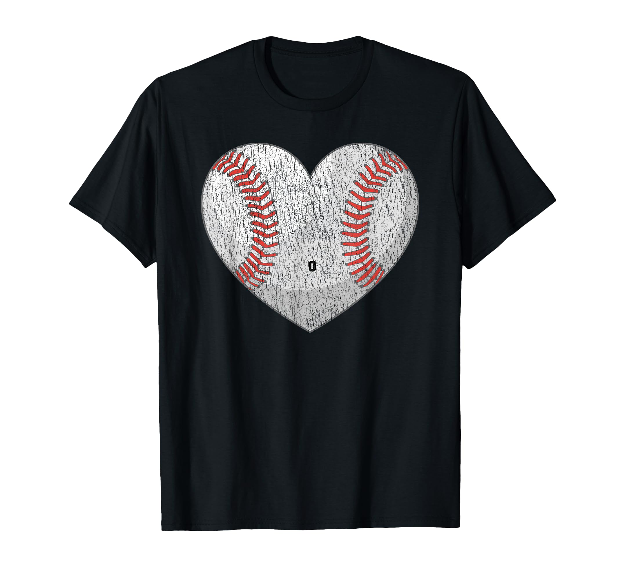 Baseball Number 0 Distressed Heart T-Shirt - Custom Art Print Men Women - T-Shirt, Sweatshirt, Hoodie
