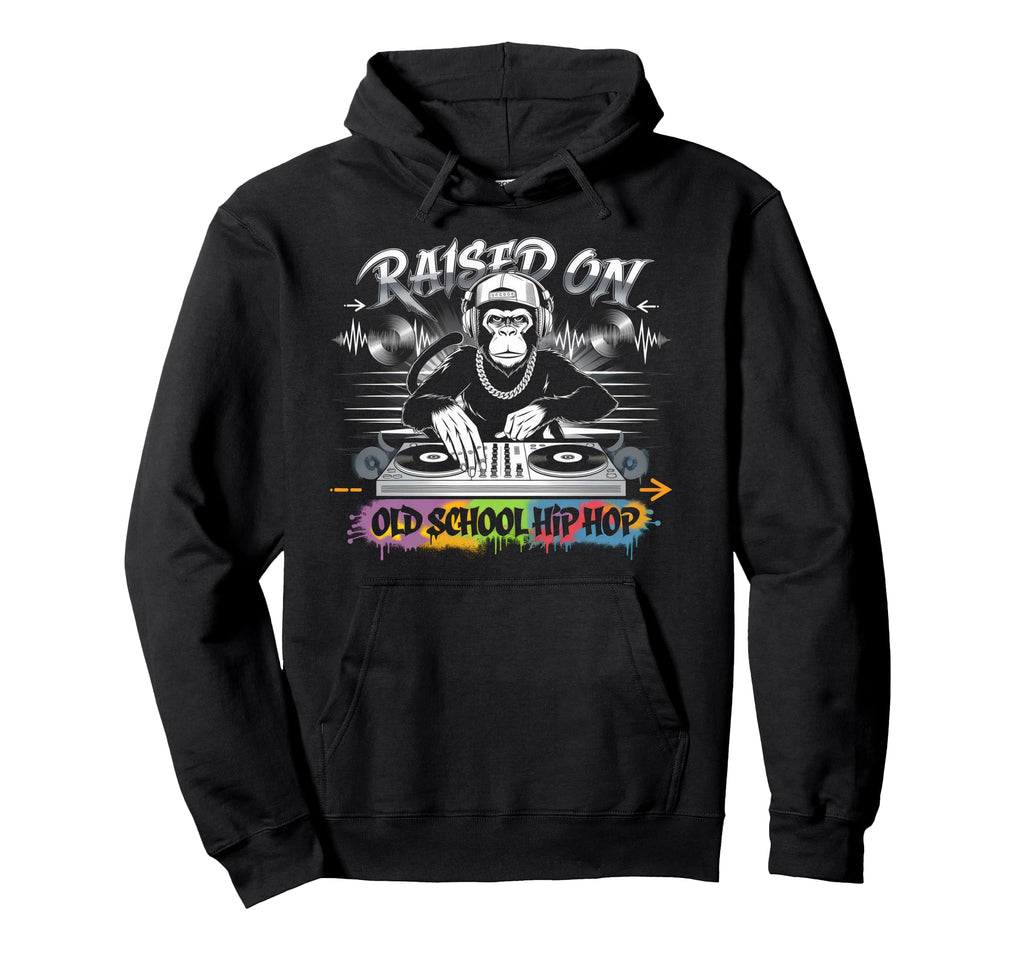 Raised Old School Graffiti Rap Hip Hoodie - Custom Art Print for Adults - T-Shirt, Sweatshirt, Hoodie