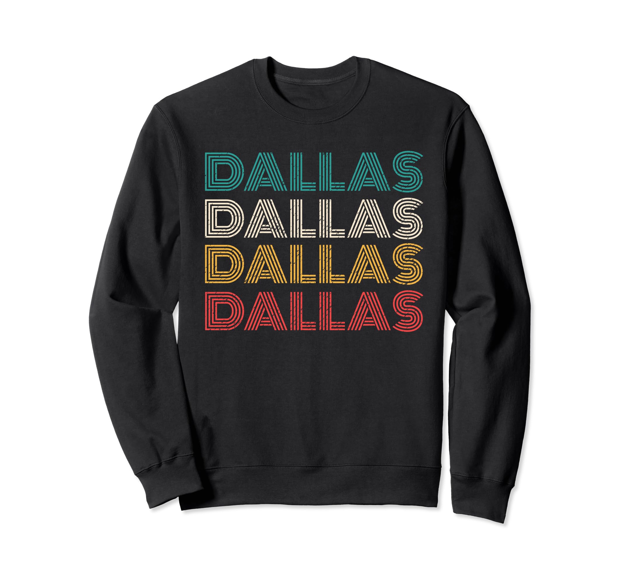 Dallas Texas 80S Distressed Sweatshirt - Custom Art Print for Adults - T-Shirt, Sweatshirt, Hoodie