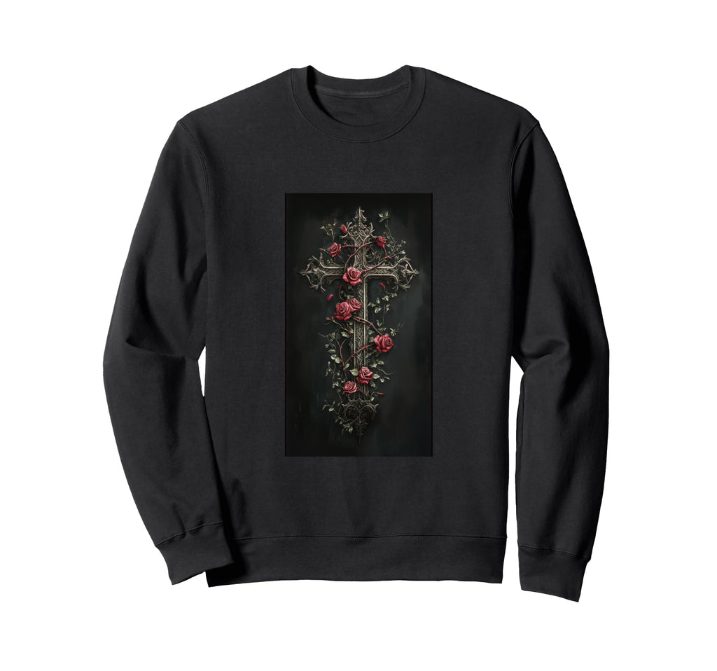 Gothic Cross Grunge Aesthetic Y2K Sweatshirt - Minimalist Print Men Women - T-Shirt, Sweatshirt, Hoodie