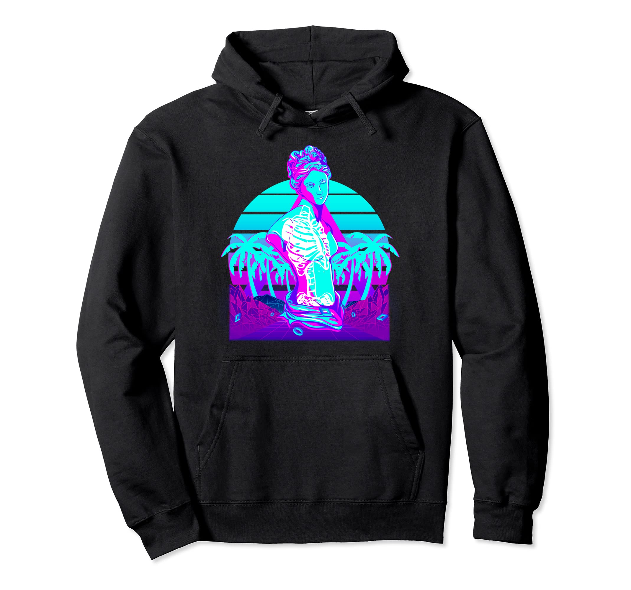 Venus Skeleton Vaporwave Aesthetic Soft Hoodie - Unique Graphic Men Women - T-Shirt, Sweatshirt, Hoodie