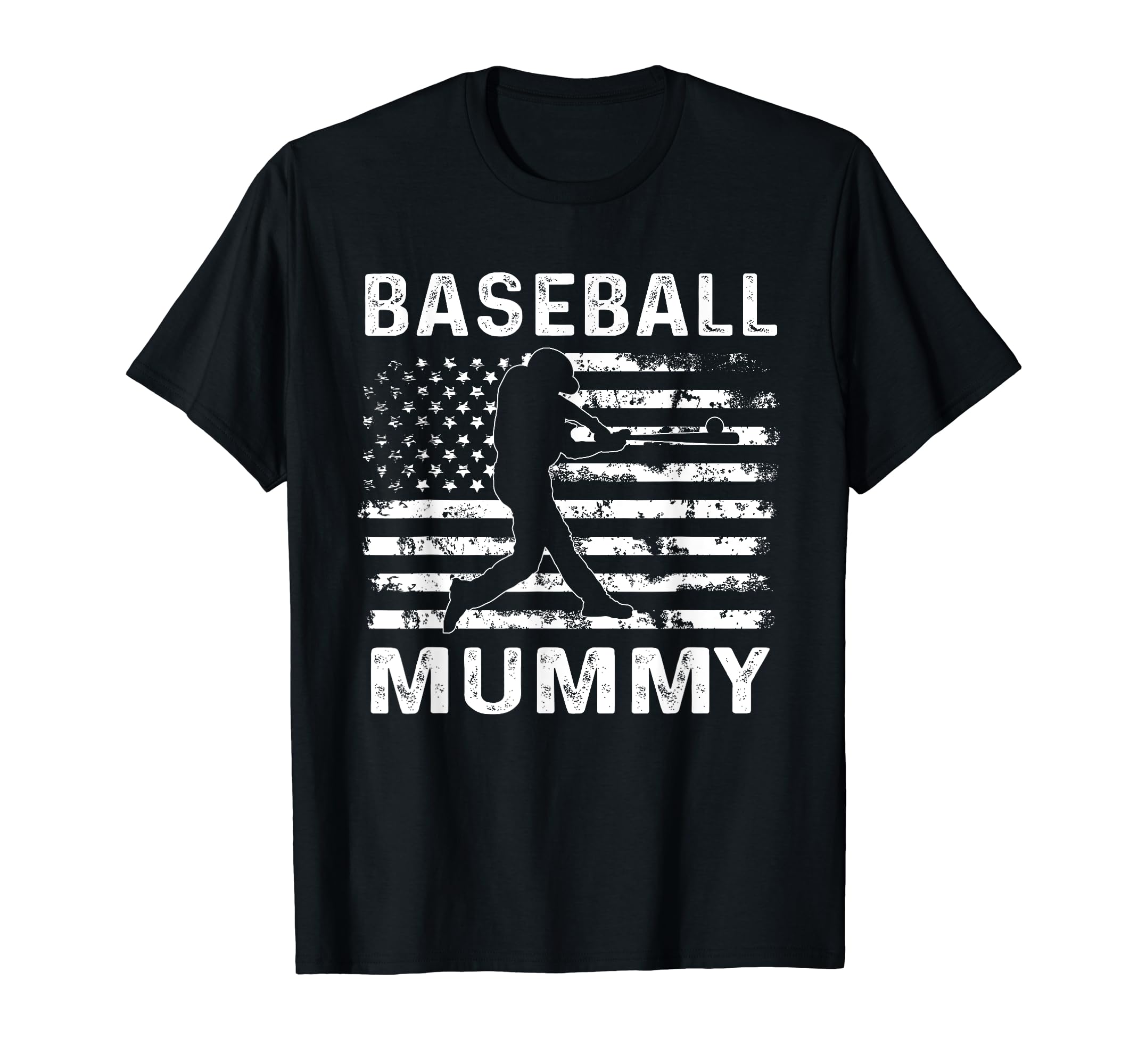 Baseball Mummy Mom Usa Flag 4Th July T-Shirt - Minimalist Print for Adults - T-Shirt, Sweatshirt, Hoodie