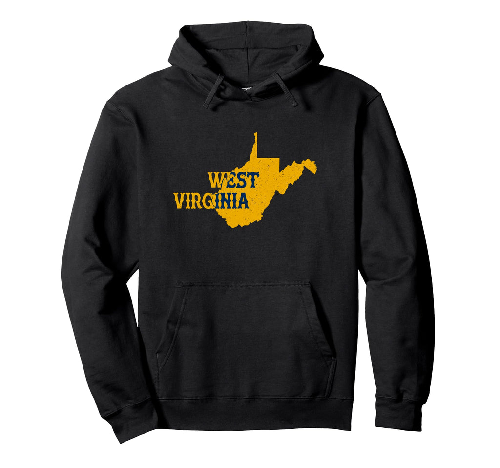 West Virginia State Map Typography Hoodie - Custom Art Print for Adults - T-Shirt, Sweatshirt, Hoodie