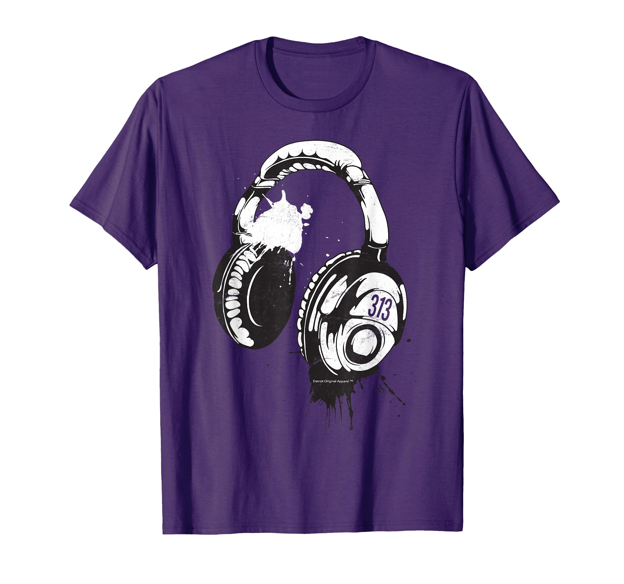 Detroit Techno 313 Dj Headphones T-Shirt - Casual Everyday Wear for Adults - T-Shirt, Sweatshirt, Hoodie