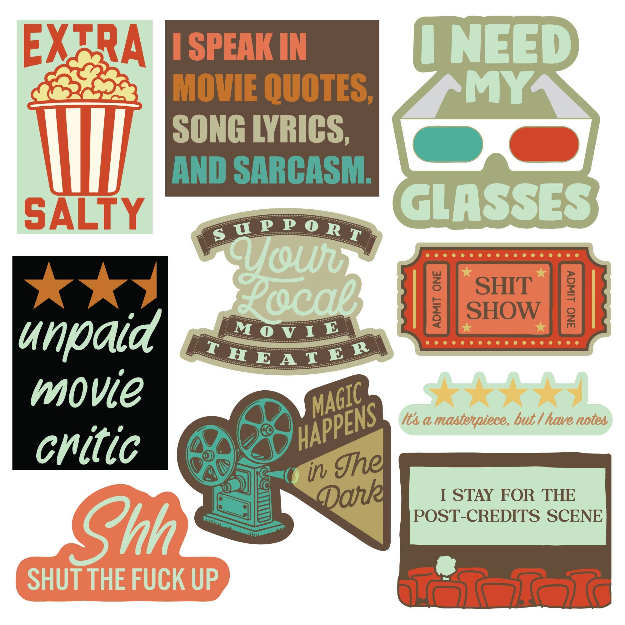 Movies Stickers - Adult & Kids T-Shirts, Sweatshirts & Hoodies apparel design preview 1
