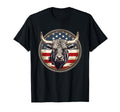 Bull Patriotic American Flag Rodeo T-Shirt - Unique Graphic for Adults - T-Shirt, Sweatshirt, Hoodie