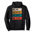 Son Brother Gamer Legend Video Hoodie - Casual Everyday Wear for Adults - T-Shirt, Sweatshirt, Hoodie