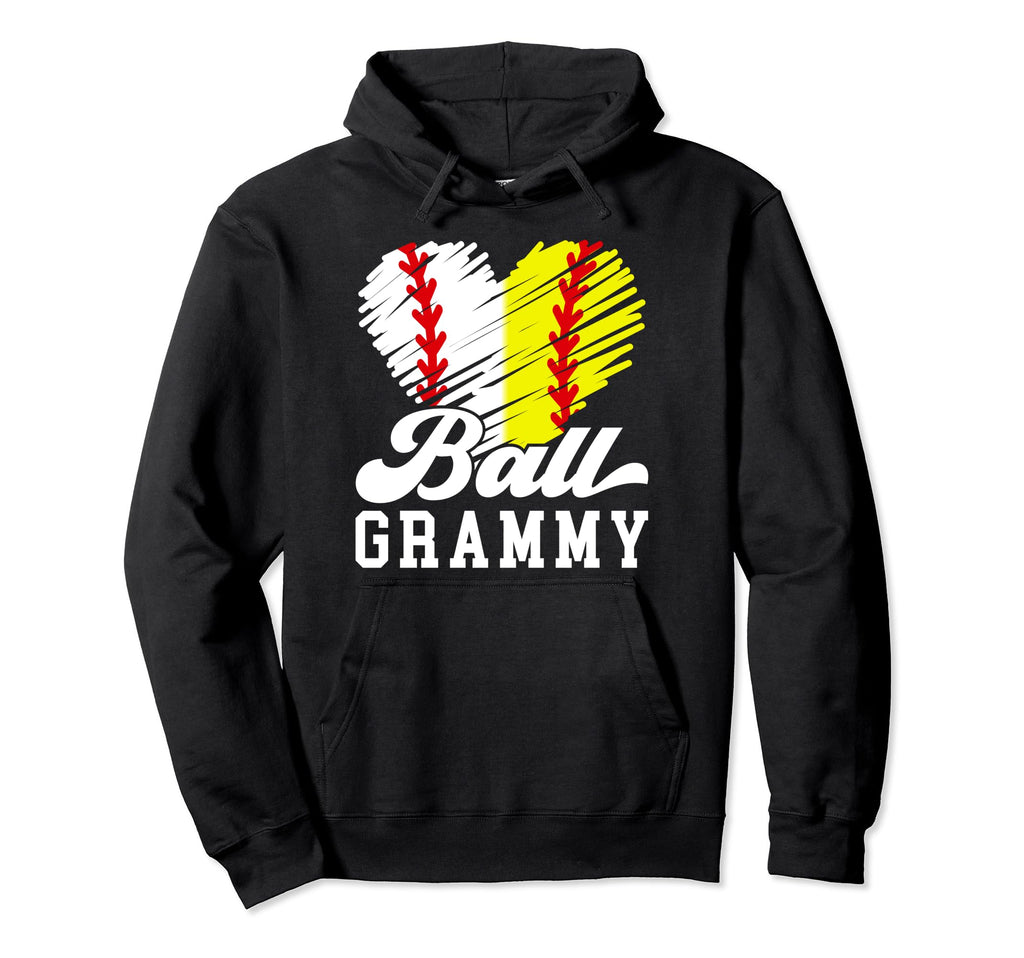 Ball Grammy Heart Baseball Softball Hoodie - Fun Novelty Design Men Women - T-Shirt, Sweatshirt, Hoodie
