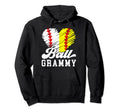 Ball Grammy Heart Baseball Softball Hoodie - Fun Novelty Design Men Women - T-Shirt, Sweatshirt, Hoodie