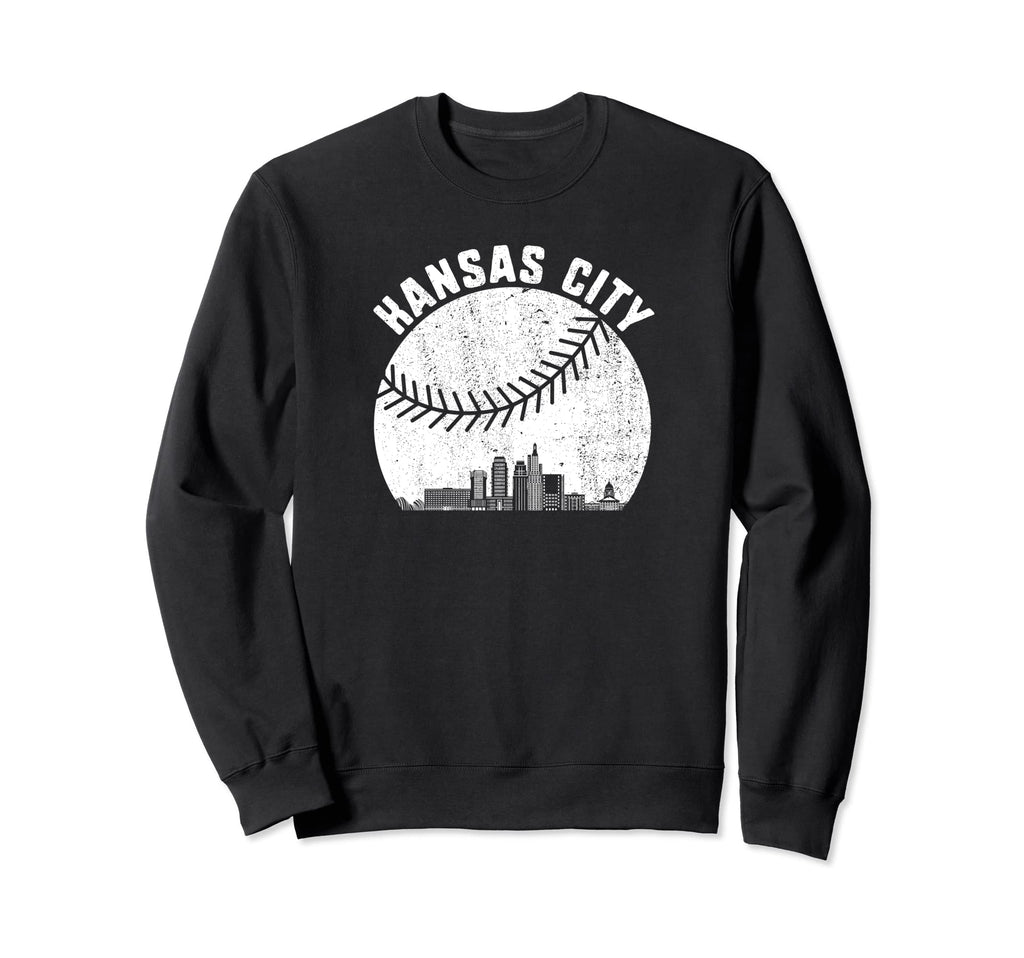 Kansas City Skyline Baseball Kansas Sweatshirt - Graphic Print Men Women - T-Shirt, Sweatshirt, Hoodie