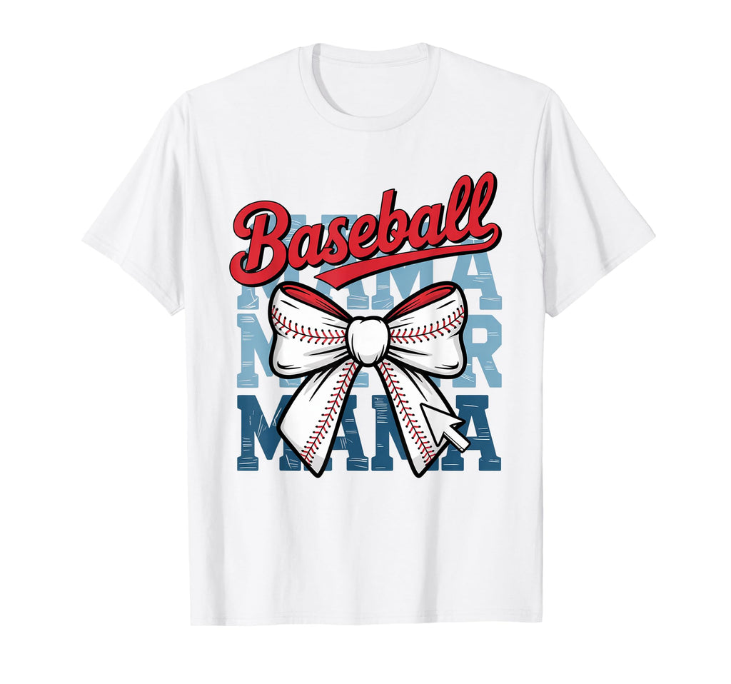 Coquette Bow American Baseball Mom Mama T-Shirt - Trendy Graphic Men Women - T-Shirt, Sweatshirt, Hoodie