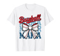 Coquette Bow American Baseball Mom Mama T-Shirt - Trendy Graphic Men Women - T-Shirt, Sweatshirt, Hoodie