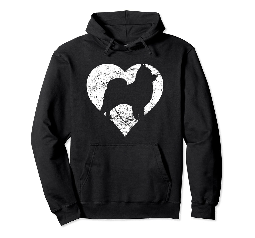 Distressed Pomeranian Heart Dog Owner Hoodie - Novelty Apparel for Adults - T-Shirt, Sweatshirt, Hoodie