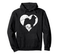 Distressed Pomeranian Heart Dog Owner Hoodie - Novelty Apparel for Adults - T-Shirt, Sweatshirt, Hoodie