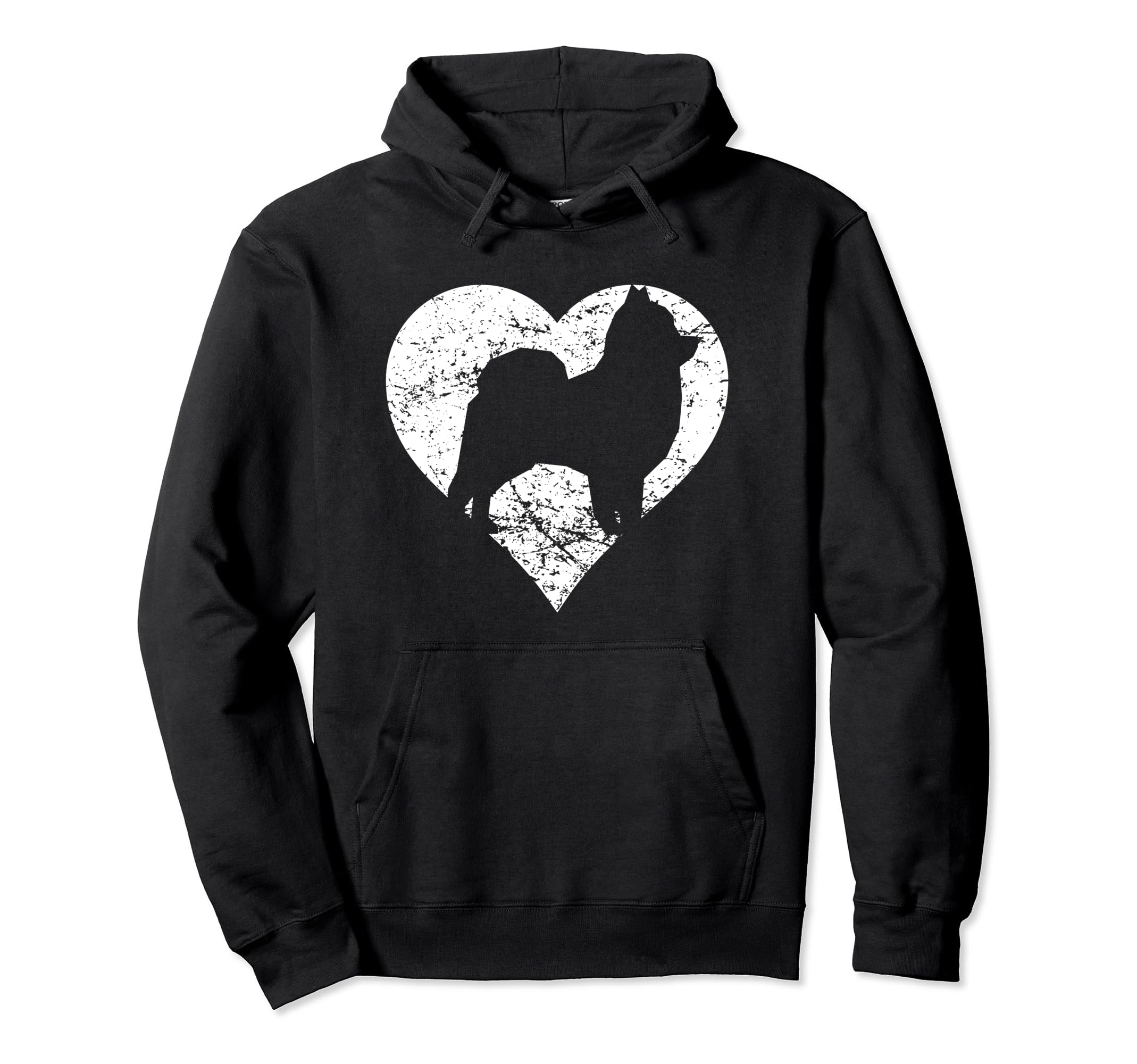 Distressed Pomeranian Heart Dog Owner Hoodie - Novelty Apparel for Adults - T-Shirt, Sweatshirt, Hoodie