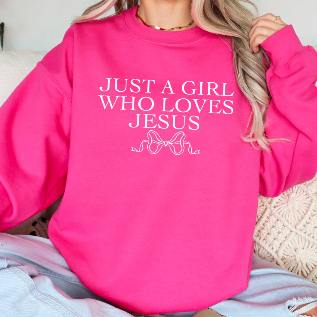 Just A Girl Who Loves Jesus Christian Graphic - Adult & Kids T-Shirts, Sweatshirts & Hoodies apparel design preview 1
