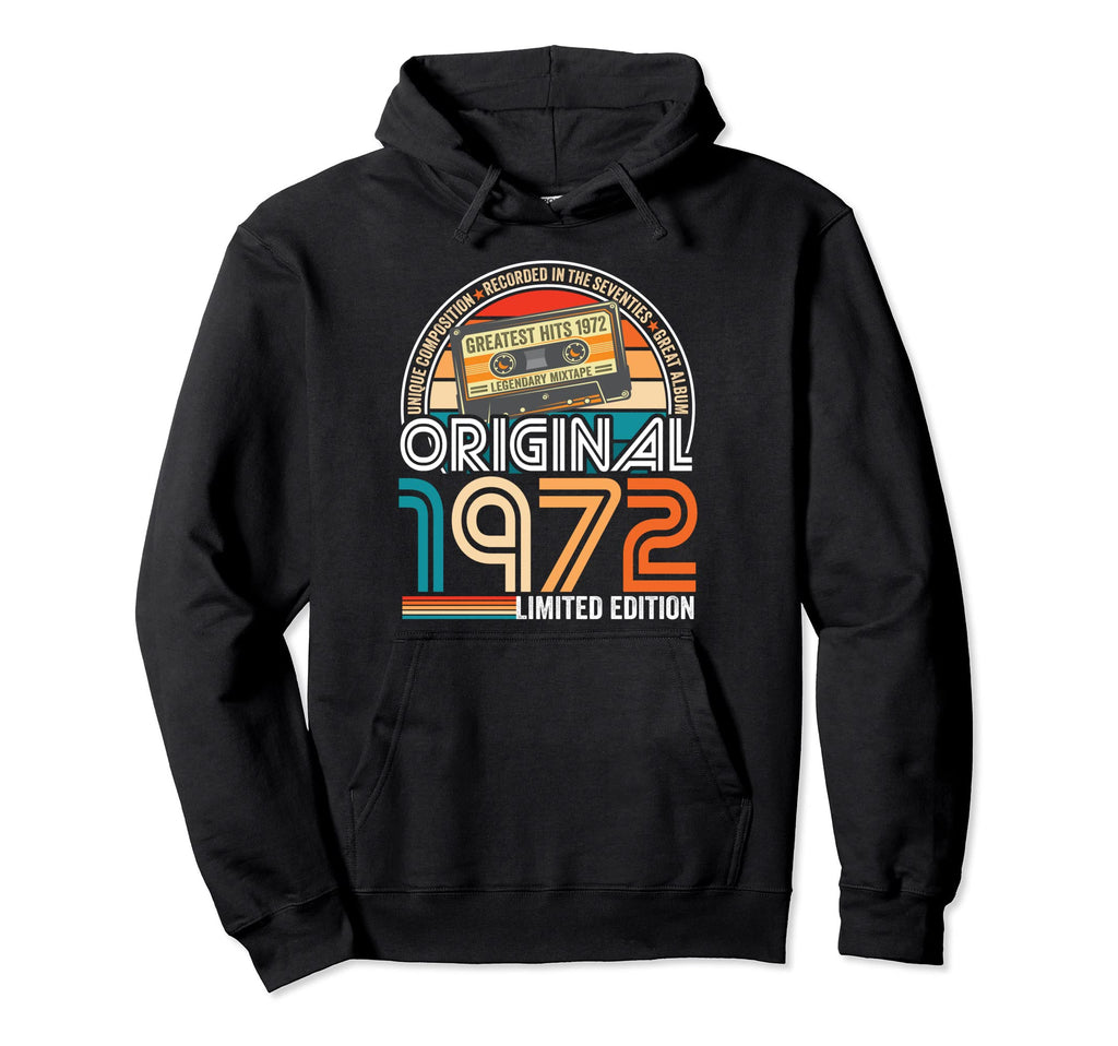 Best 1972 Birthday Gifts Cassette Tape Hoodie - Fun Novelty Design Unisex - T-Shirt, Sweatshirt, Hoodie