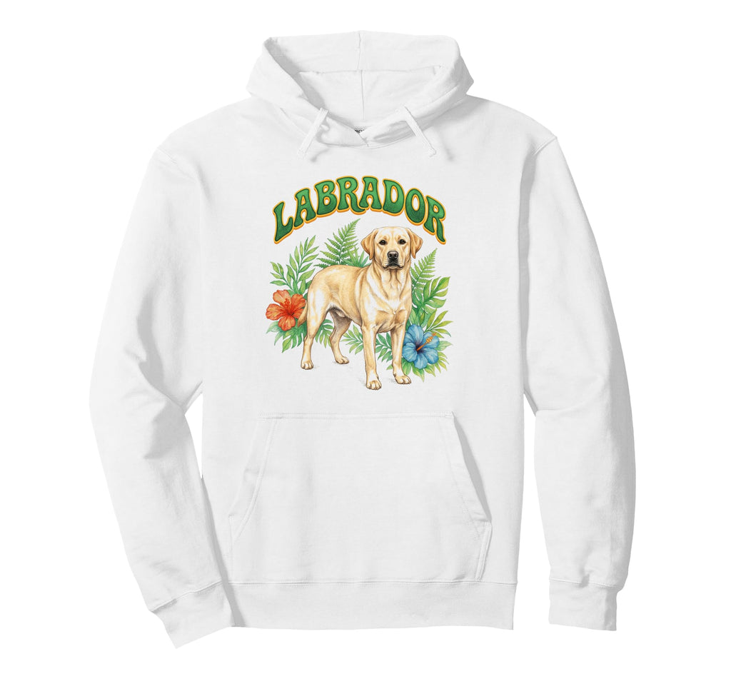 Labrador Retriever Groovy Floral Hoodie - Graphic Print Men Women - T-Shirt, Sweatshirt, Hoodie
