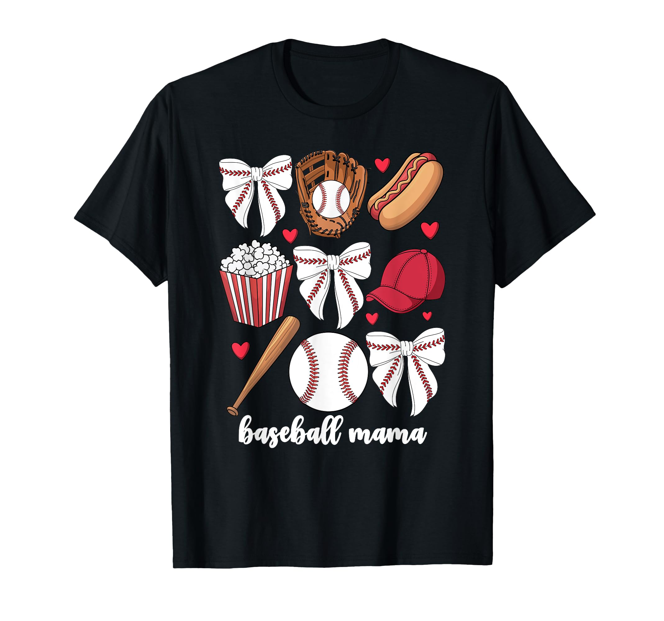 Baseball Coquette Bow Bows Cheer T-Shirt - Casual Everyday Wear Unisex - T-Shirt, Sweatshirt, Hoodie