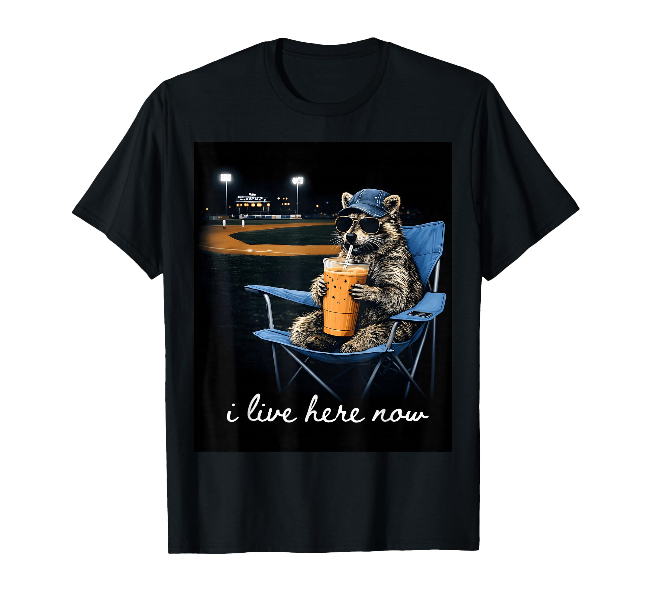I Live Here Now Funny Raccoon T-Shirt - Casual Everyday Wear for Adults - T-Shirt, Sweatshirt, Hoodie