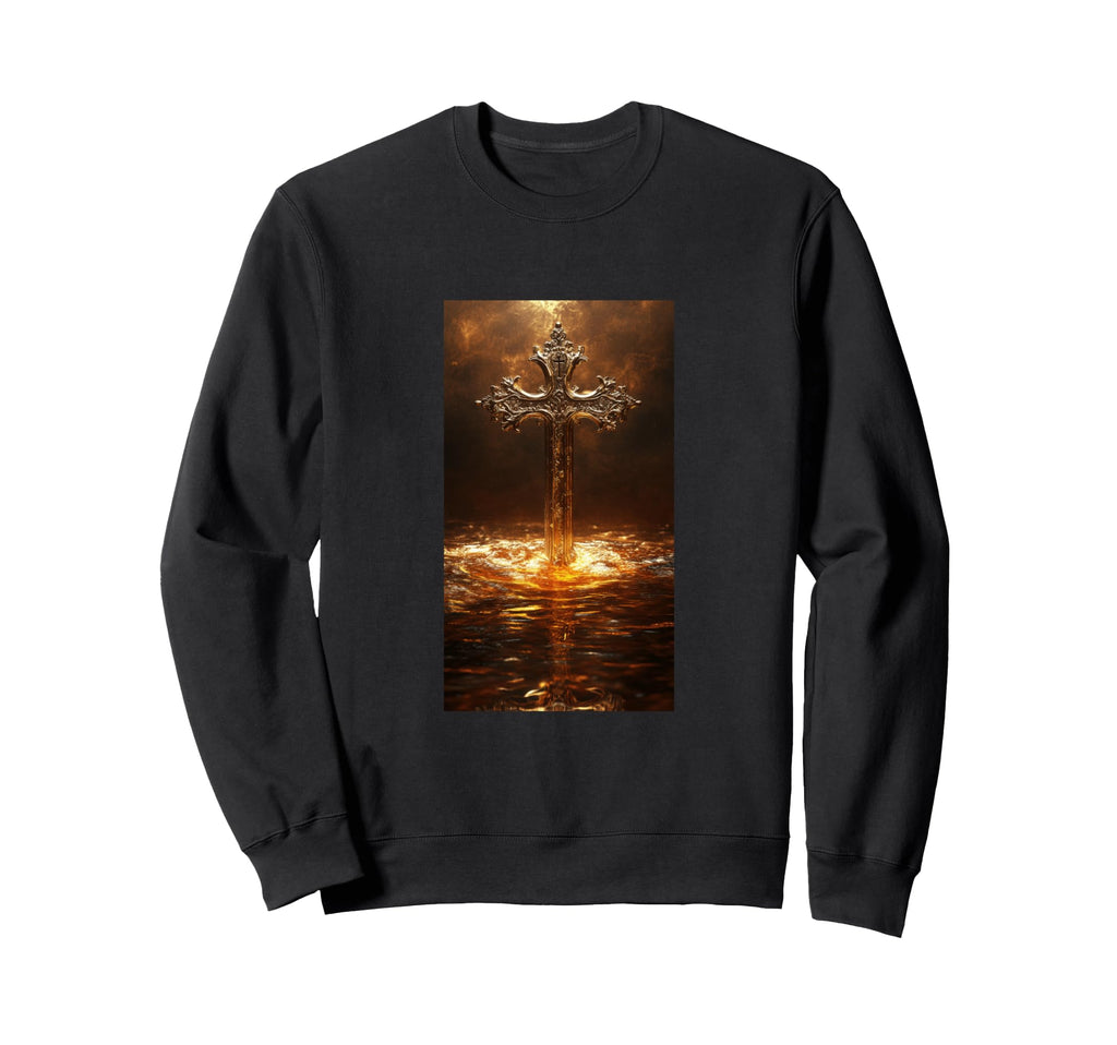 Gothic Cross Grunge Aesthetic Y2K Sweatshirt - Aesthetic Graphic Unisex - T-Shirt, Sweatshirt, Hoodie