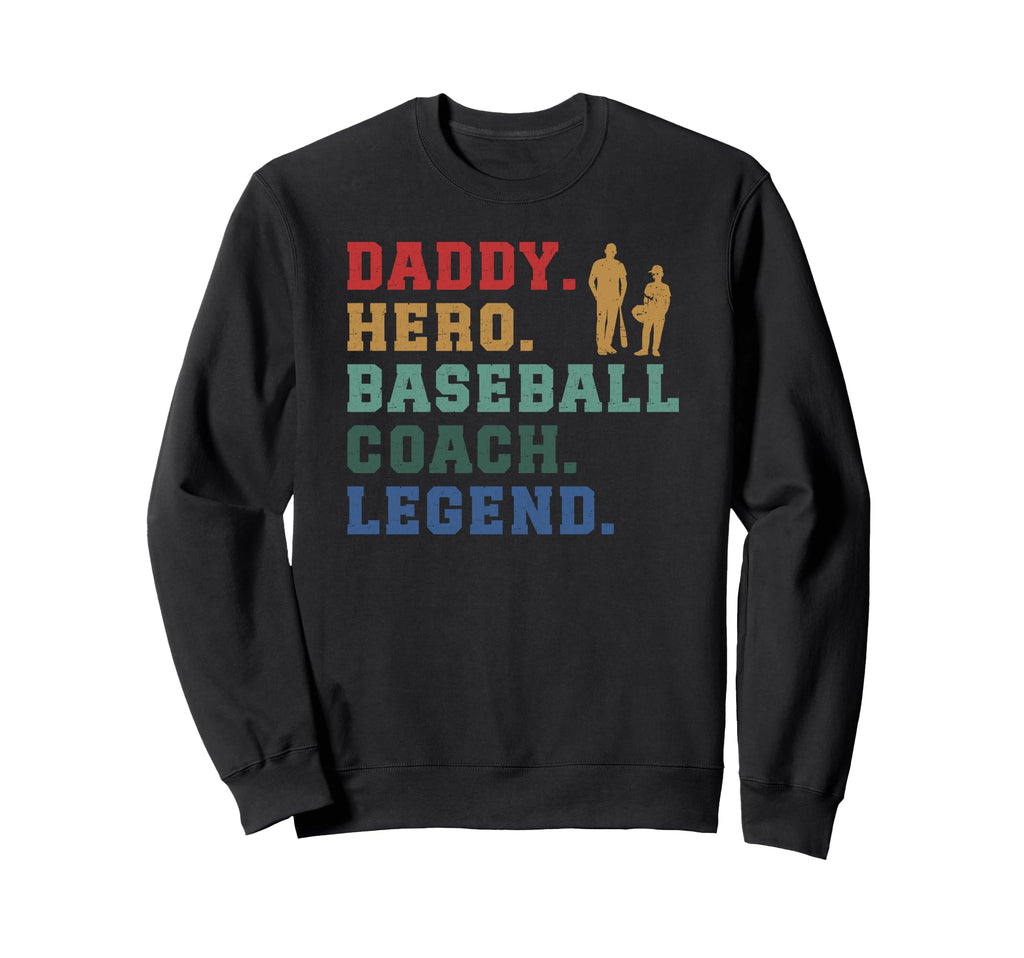 Daddy Hero Baseball Dad Baseball Sweatshirt - Trendy Graphic for Adults - T-Shirt, Sweatshirt, Hoodie
