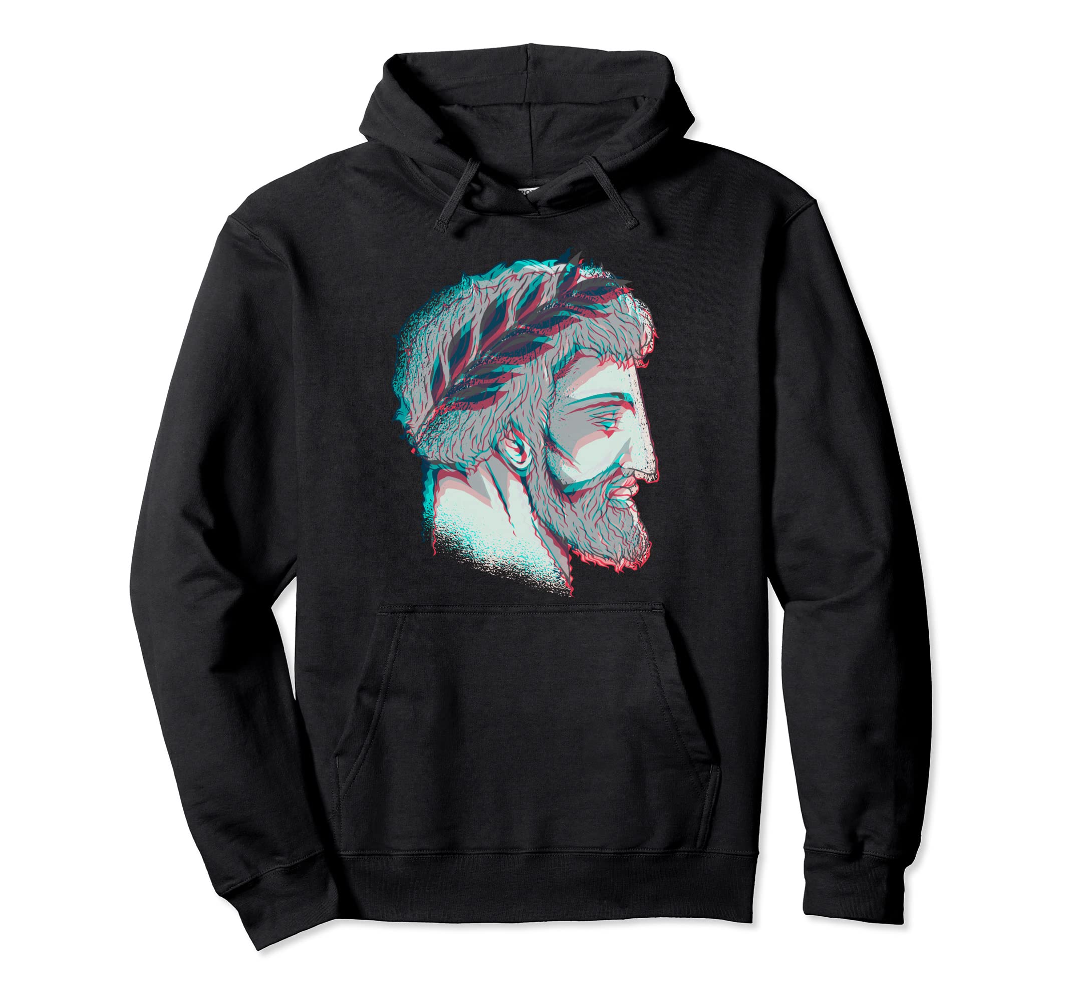 80S 90S Vaporwave Aesthetic Roman Head Hoodie - Custom Art Print Unisex - T-Shirt, Sweatshirt, Hoodie