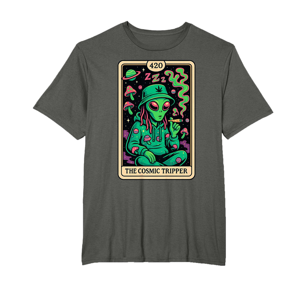 Cosmic Tripper Alien 420 Stoner T-Shirt - Novelty Apparel Men Women - T-Shirt, Sweatshirt, Hoodie