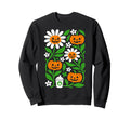 Halloween Boho Flower Pumpkins Sweatshirt - Fun Novelty Design Men Women - T-Shirt, Sweatshirt, Hoodie