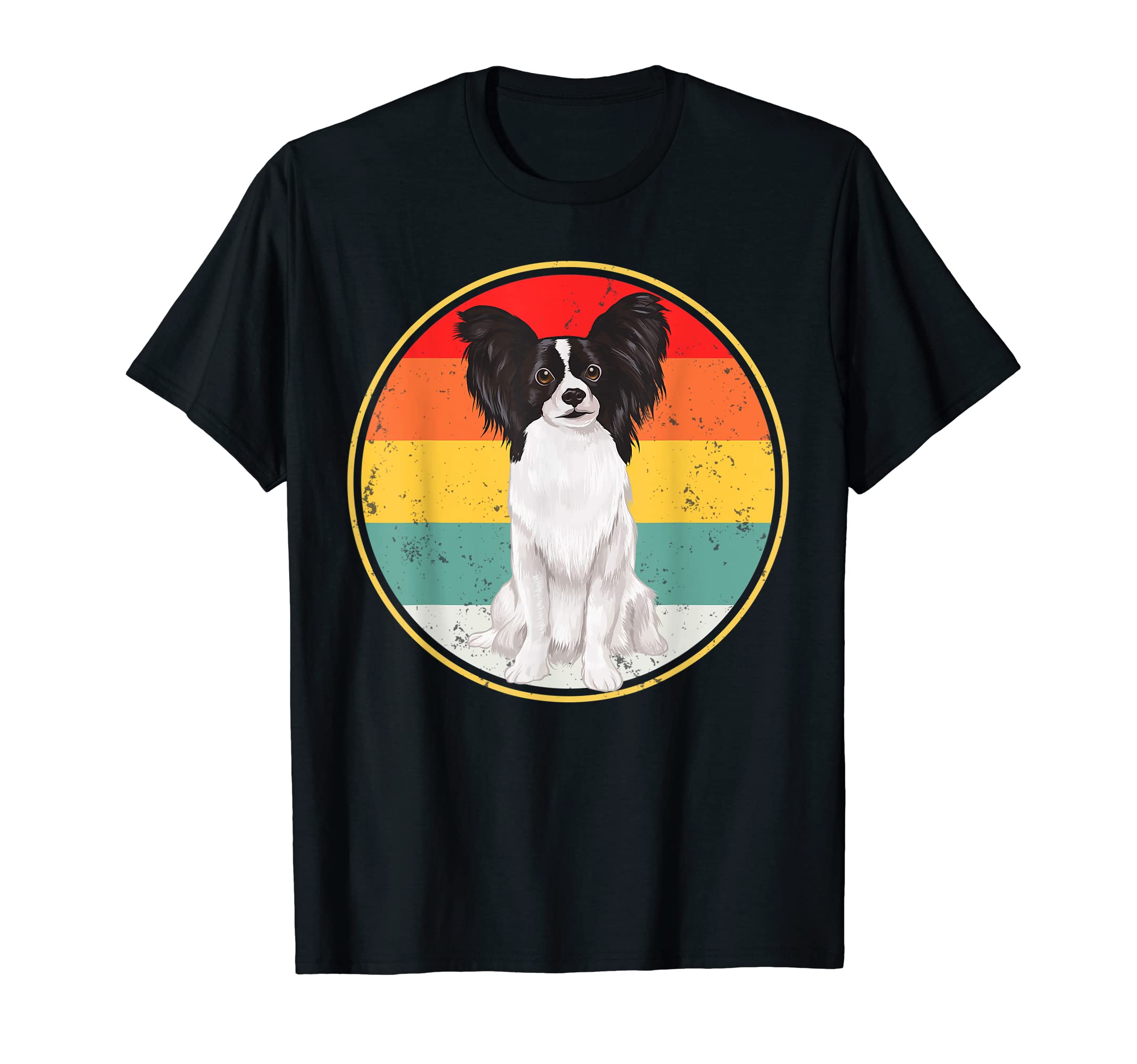 Sunset Papillon Dog T-Shirt - Minimalist Print Men Women - T-Shirt, Sweatshirt, Hoodie