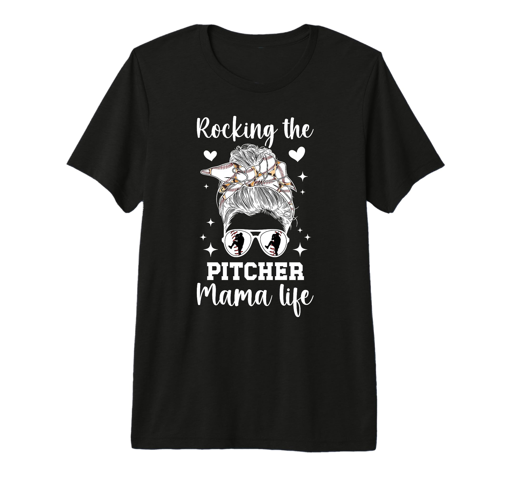 Baseball Pitcher Mama Life Mom T-Shirt - Custom Art Print for Adults - T-Shirt, Sweatshirt, Hoodie