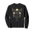 Skull Cross Wings Y2K Grunge Sweatshirt - Streetwear Style Men Women - T-Shirt, Sweatshirt, Hoodie