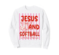Jesus And Softball Coquette Sweatshirt - Casual Everyday Wear for Adults - T-Shirt, Sweatshirt, Hoodie
