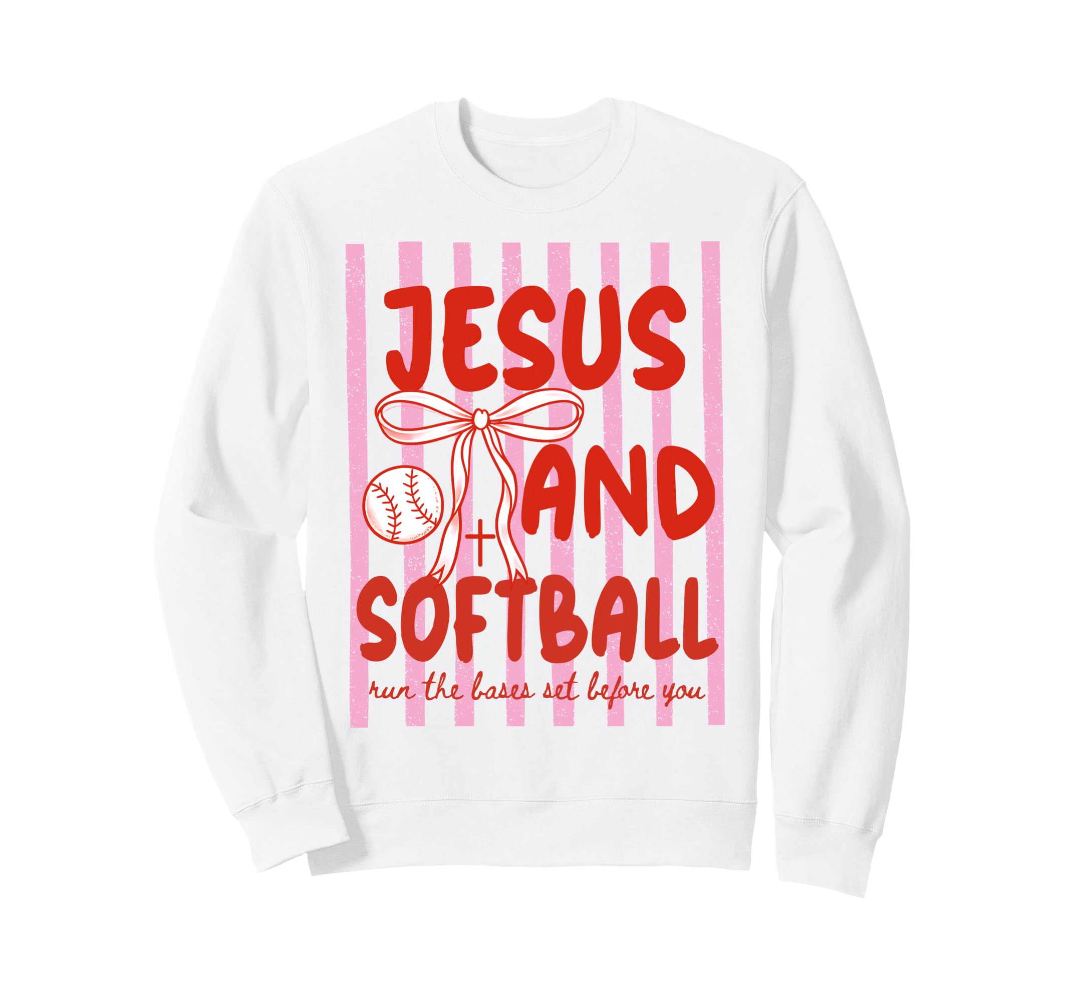 Jesus And Softball Coquette Sweatshirt - Casual Everyday Wear for Adults - T-Shirt, Sweatshirt, Hoodie