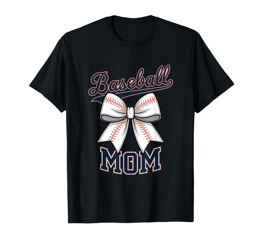 Baseball Mom Coquette Bow T-Shirt - Unique Graphic Unisex - T-Shirt, Sweatshirt, Hoodie