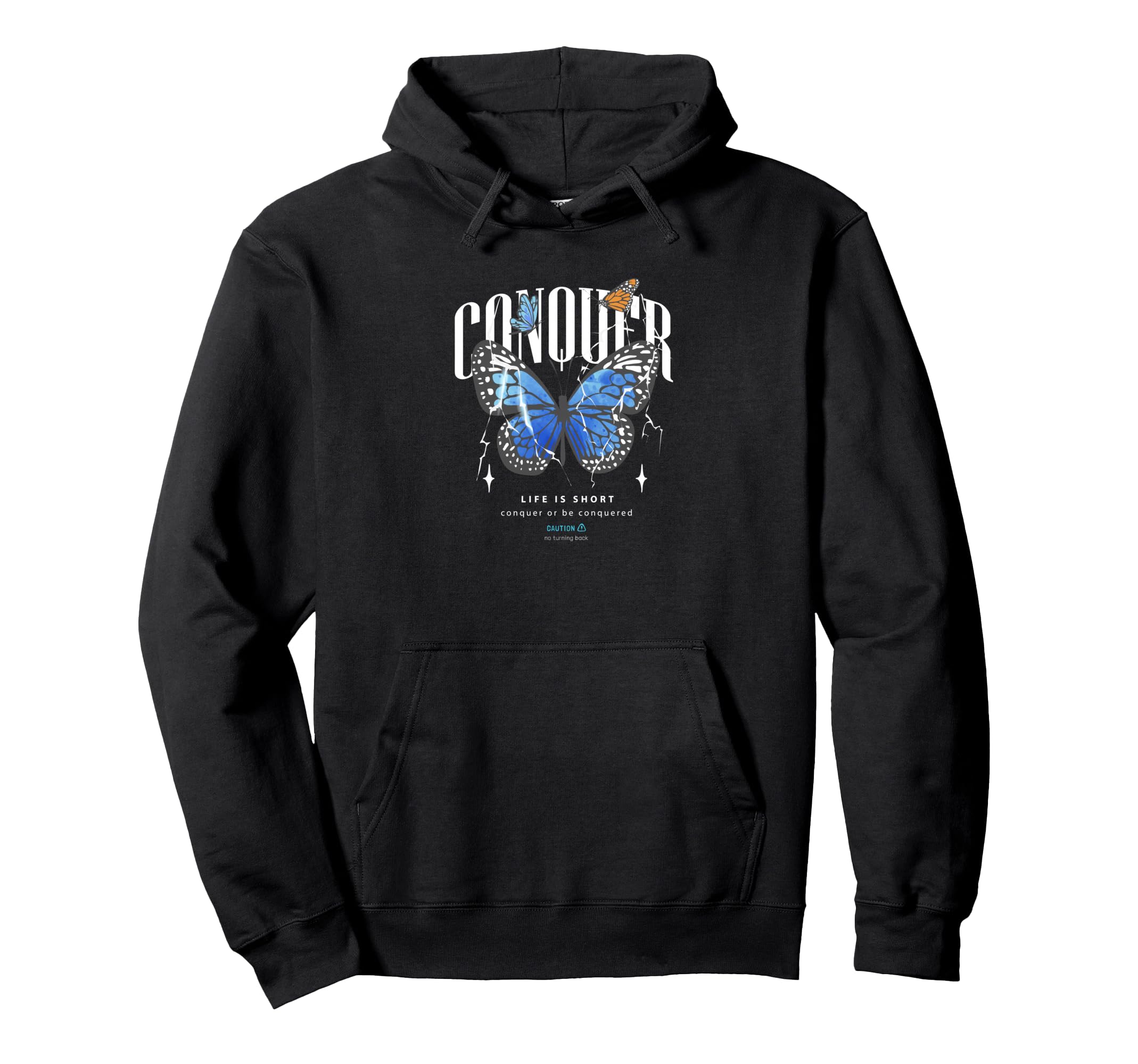 Butterfly Conquer Y2K Grunge Aesthetic Hoodie - Custom Art Print Unisex - T-Shirt, Sweatshirt, Hoodie